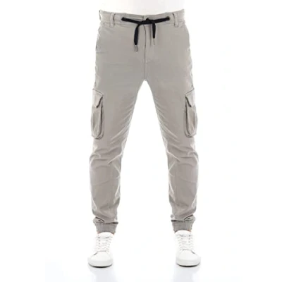 Afbeelding van riverso RIVHanno Slim Fit Cargo vrijetijdsbroek katoen stretch tassen outdoor zwart groen beige olijf marine grijs W30 W31 W32 W33 W34 W36 W38 W40 W42, grijs.