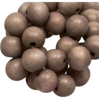 Afbeelding van Houten Kralen Vintage Look (12 mm) Lilac Taupe (70 stuks)