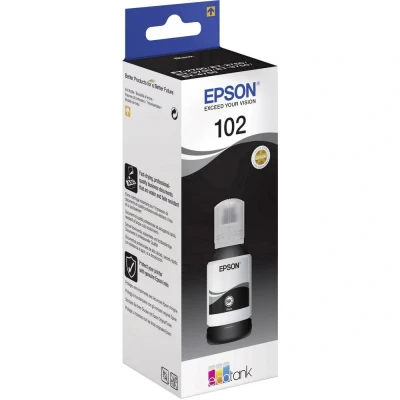 Afbeelding van Epson Inktfles 102, 7.500 Pagina&#039;s, Oem C13t03r140, Zwart