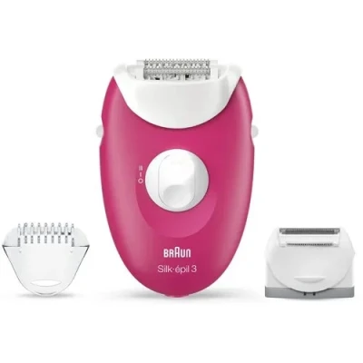 Image de Braun Silk épil 3 3270 20 Pinces Rose Blanc
