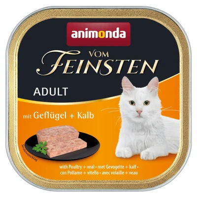 Afbeelding van 6x100g Adult Gevogelte &amp; Kalf animonda Vom Feinsten Kattenvoer