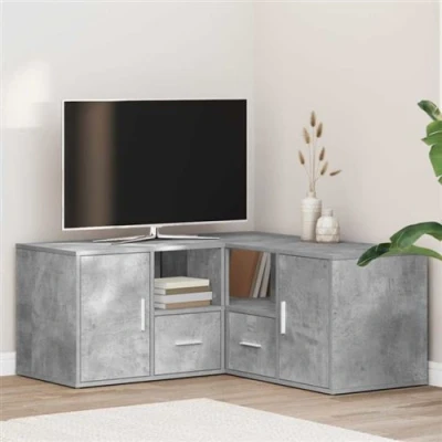Afbeelding van vidaXL Hoekkast 160x40x45 cm bewerkt hout betongrijs