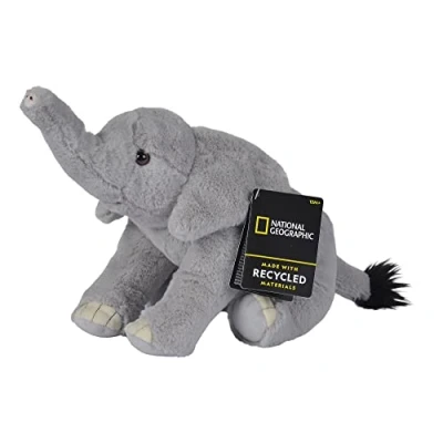 Image de Animal en peluche National Geographic Éléphant Gris 25 cm