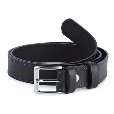 Afbeelding van Ladeheid Kinderriem Riem Jongens Broekriem Verstelbaar Leer Zwart/Blauw 70 cm LA EL KIDS