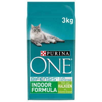 Afbeelding van Purina One Indoor Formula Kalkoen Kattenvoer 3 kg