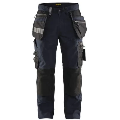 Image de Pantalon artisan stretch marine foncé/noir