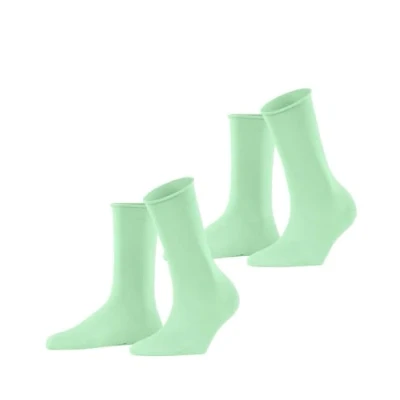 Image de ESPRIT Basic Pure 2 Pack W SO coton unies lot de paires, Chaussettes Femme, Vert (After Eight 7134), 35 38