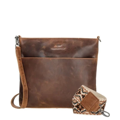 Afbeelding van Micmacbags Next Navajo Shoulderbag 223550 brown Damestas