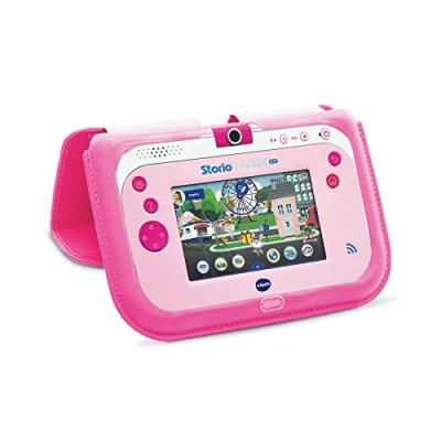 Afbeelding van VTech Storio, Roze Flip Case voor Kindertablet, 2 in 1 bescherming, compatibel met Storio MAX en 2.0, cadeau kinderen van 3 jaar tot 11 inhoud het Frans