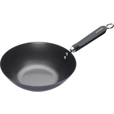 Afbeelding van Oriental Wokpan, 26.5 CM, Carbonstaal, Non Stick KitchenCraft World of Flavours