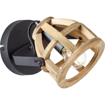 Afbeelding van wandlamp Matrix Hout E14 Bruin Brilliant