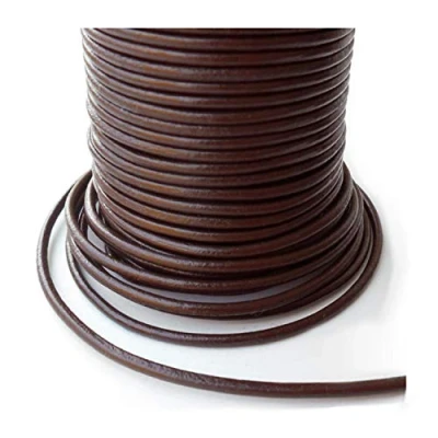 Afbeelding van Auroris Lederen band, rond, bruin, diameter 1 mm, rol 10 m