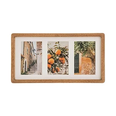 Afbeelding van Atmosphera Collage fotolijst voor 3x foto 10 x 15 cm fotos Mango hout beige 40 21