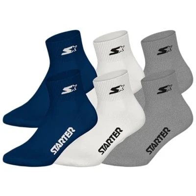 Afbeelding van STARTER Quarter Socks 6 pack Navy/Wit/Grijs Maat 43/46