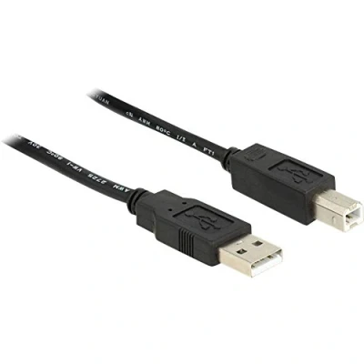 Afbeelding van Delock USB kabel 2.0 A stekker, B stekker 20.00 m Zwart UL gecertificeerd 83557