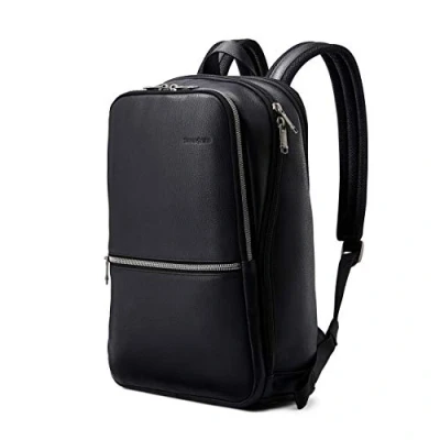 Afbeelding van Samsonite 126036 computerrugzak, uniseks, 1 stuk, zwart., Slanke rugzak van klassiek leer
