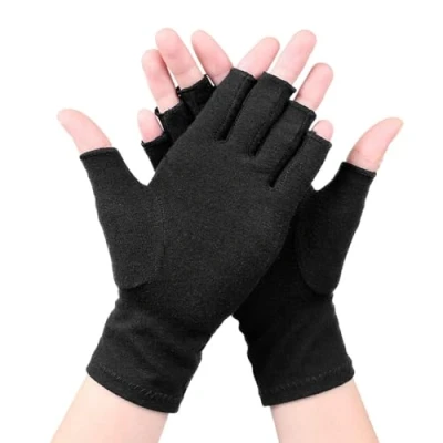 Afbeelding van DURAGS One Compress bamboe artritis handschoenen voor dames en heren (S, zwart)