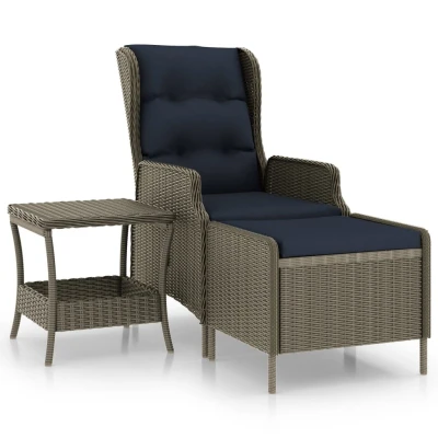 Afbeelding van 2 delige Loungeset met kussens poly rattan bruin