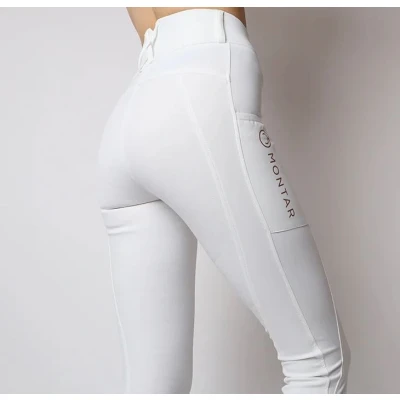 Image de Montar Legging d&#039;Équitation Rosegold Logo Junior Blanc