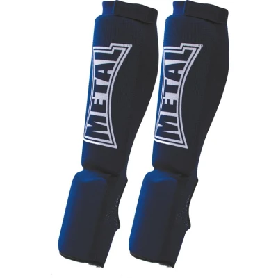 Image de Protège Tibias Pieds Métal Boxe Bleu S (MB153SB)