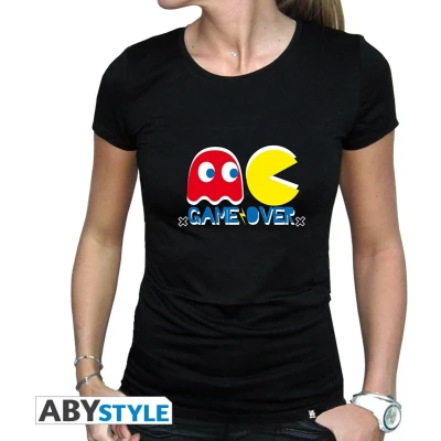 Afbeelding van Pac Man Game Over Zwart T shirt voor dames XL