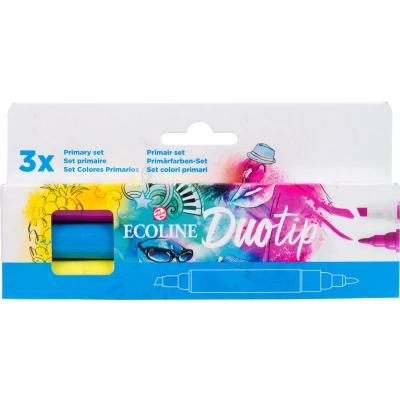 Afbeelding van Duotip marker Ecoline primair set 3 kleuren