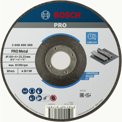 Afbeelding van Bosch Accessories 2608600389 Afbraamschijf gebogen Diameter 150 mm Boordiameter 22.23 1 stuk(s)
