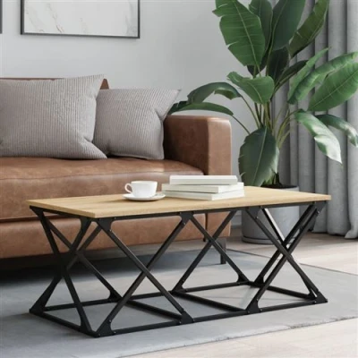 Afbeelding van vidaXL Salontafel 100x49x40 cm bewerkt hout sonoma eikenkleurig