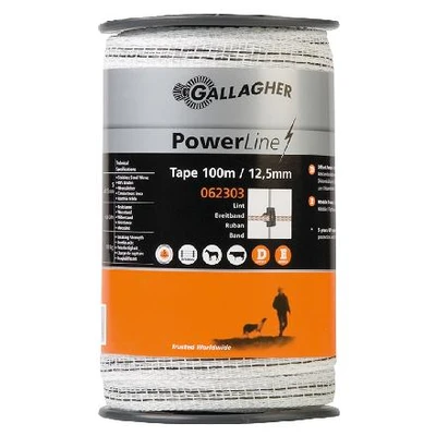 Afbeelding van PowerLine schriklint 20mm wit, 200m, Gallagher Geschikt voor Veehouderij