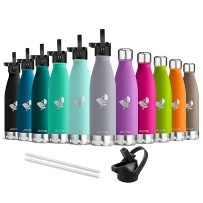 Afbeelding van AORIN Roestvrijstalen thermosfles, 750 ml, houd 24 uur koel en 12 warm BPA vrij Metalen waterfles voor op het werk, in de fitness, reis