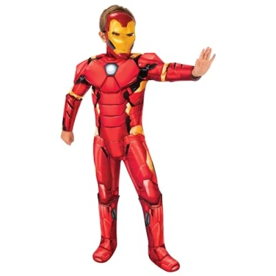 Afbeelding van Rubies Iron Man Deluxe kinderkostuum met gevoerde borst, laarzenovertrek en officieel Marvel masker voor carnaval, Kerstmis, verjaardag, feest Halloween