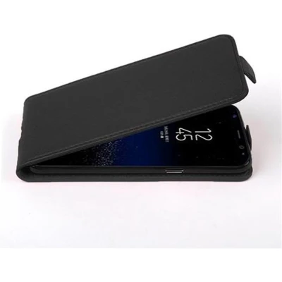 Afbeelding van Cadorabo Hoesje geschikt voor Samsung Galaxy S8 in ZWARTE OXIDE Beschermhoes flip design Case Cover van getextureerd imitatieleer