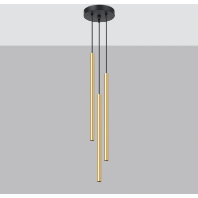 Afbeelding van Hanglamp Pastelo 3 Lichts Getrapt Goud Giga Meubel