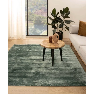 Afbeelding van Viscose Tapijt/Vloerkleed Vierkant Pearl Azuurblauw 160x160 Cm