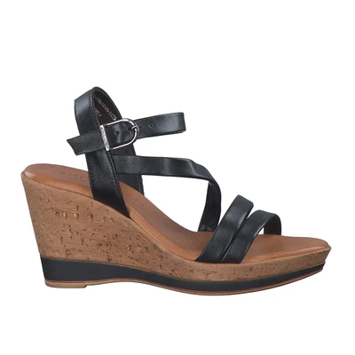 Afbeelding van Tamaris Sandalen met hoge hak, Dames, Maat: 38, Black Leer