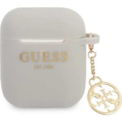 Afbeelding van Guess Charms Silicone Case voor Apple Airpods 1 &amp; 2 Grijs