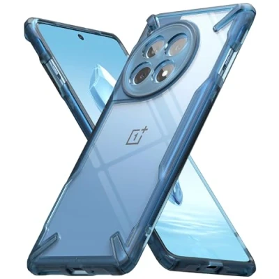 Afbeelding van Ringke Compatibel met OnePlus 12R beschermhoes [Fusion X] transparant schokbestendig [militaire verdediging] krasbestendig polycarbonaat harde TPU bumper Space Blue