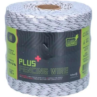 Afbeelding van ZoneGuard 3 mm Plus afrasteringsdraad 400 m Wit Zwart