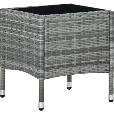 Afbeelding van Tuintafel 40x40x45 cm poly rattan grijs