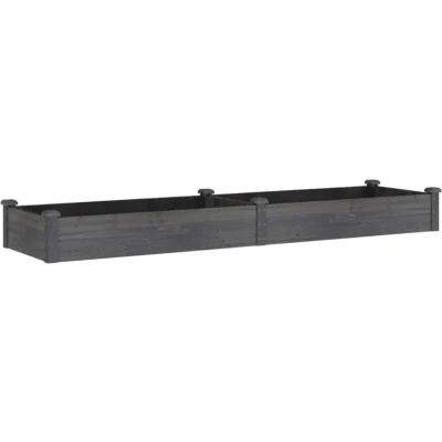 Afbeelding van Plantenbak verhoogd met voering 240x60x25 cm vurenhout grijs