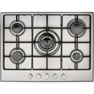 Afbeelding van Everglades EVBI851 Inbouw Gaskookplaat 5 Pits RVS 60cm Nis Wokbrander Jaar Garantie