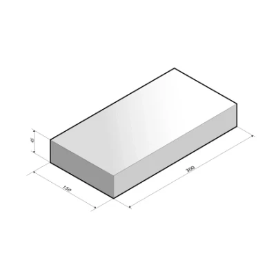 Afbeelding van Tegel 30x15x4,5 cm grijs ZVK komo