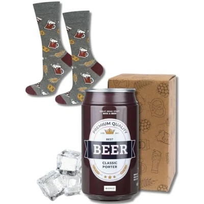 Afbeelding van Soxo Bierblik met bier herensokken, grappige cadeau sokken, maat 40 45, 1 4 paar