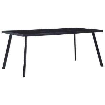 Afbeelding van Eettafel 160x80x75 cm gehard glas zwart