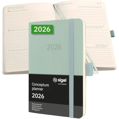 Afbeelding van SIGEL C2639 Wochenkalender Conceptum 2026, ca. A6, , mintgrün: Agenda Conceptum, Classic, Softcover