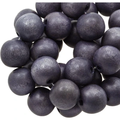 Afbeelding van Houten Kralen Vintage Look (8 mm) Grape Blue (104 stuks)