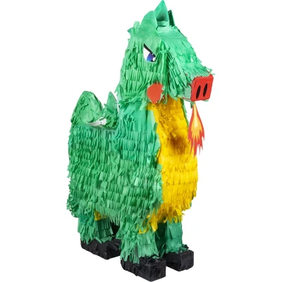 Afbeelding van Pinata 3D draak staand groen met geel