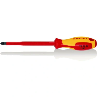 Image de KNIPEX 98 25 03 tournevis pour vis Phillips Pozidriv manche isolé à plusieurs composants, testé VDE bruni 270 mm