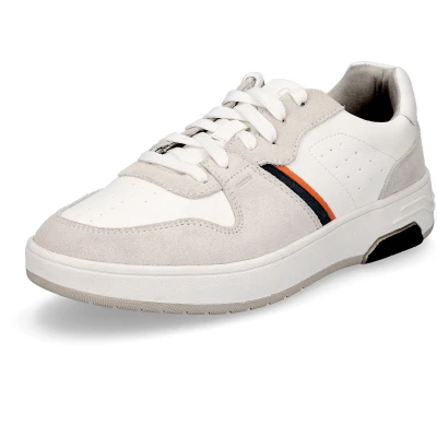 Afbeelding van Marco Tozzi herensneakers 2 13603 20 leer gymnastiekschoenen heren, Wit.