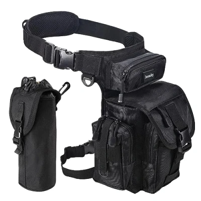 Afbeelding van Multifunctionele drop been tailletas tactisch militair dijbeen, hip outdoor pack voor motorfiets, wandelen, reizen, vissen, gereedschapstas (zwart)
